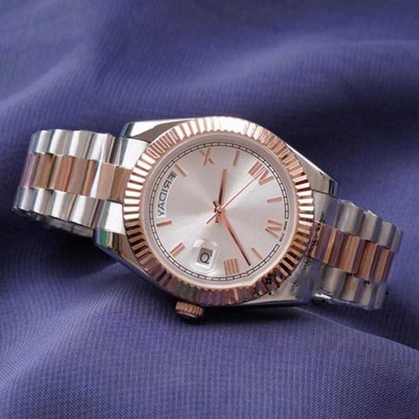 Marca Original Mens Watch Relógios 41mm Rose Gold Movimento Mecânico Automático Aço Inoxidável Presidente de Alta Qualidade Caixa de Vidro de Safira Clássica