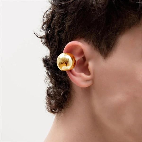 Sırtlar Küpe 1 PC Metal Balo Şeklinde Earcuff Klipler Erkekler Hip Hop Punk Sahte Kıkırdak Pirecing Takı Aksesuarları