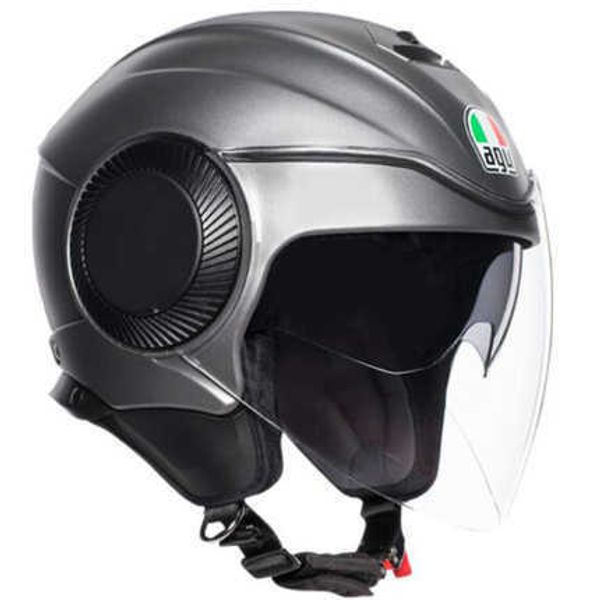 Caschi Moto AGV Moto Design Safety Comfort Agv Italian Orbyt Uomo e Donna Doppia Lente 4/3 Mezzo Casco Moto Veicolo Elettrico Mono Canale V06A