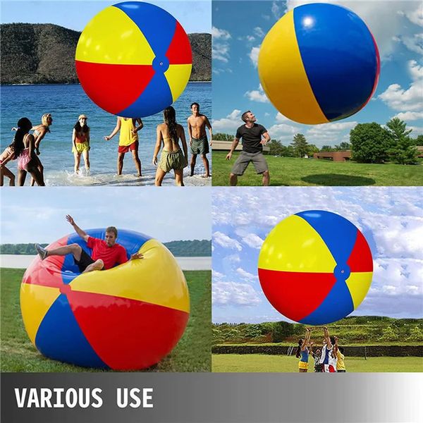 Grande pallone da spiaggia gonfiabile per sport all'aria aperta da 80200 cm, piscina per bambini, giocattolo in PVC per acqua per bambini e adulti 240103