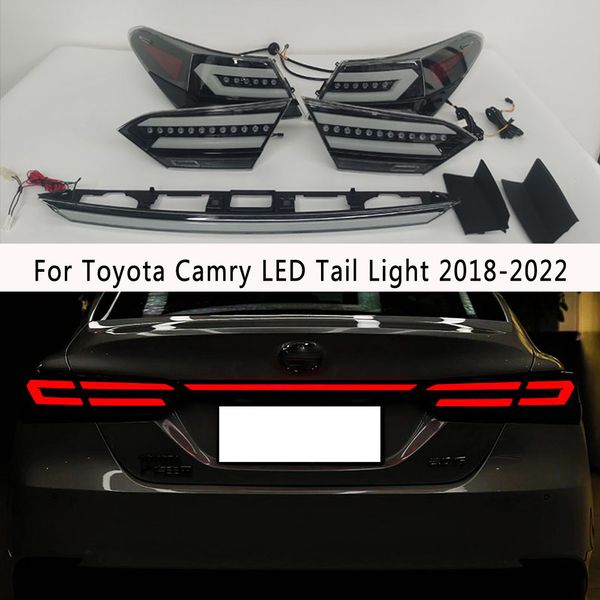 Araba arka lamba montaj dinamik flama dönüş sinyali göstergesi fren toyota için ters çalışma ışığı Camry LED kuyruk ışığı 18-22 arka lamba