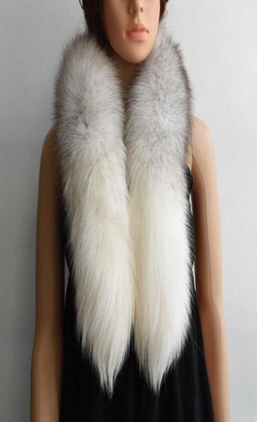 Neue Mode Winter FUR Warm FOX TAIL 100 Echt Fuchs Pelz Schal Männer Frauen Lange 90100 cm urlaub geschenk X072242768727652101