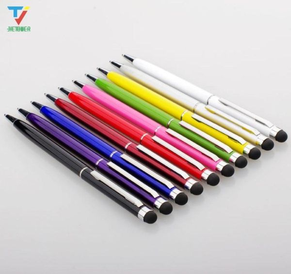 Caneta stylus universal 2 em 1 para tela de toque capacitiva com caneta esferográfica para iphone, ipad, tablet, pc, samsung 5543546