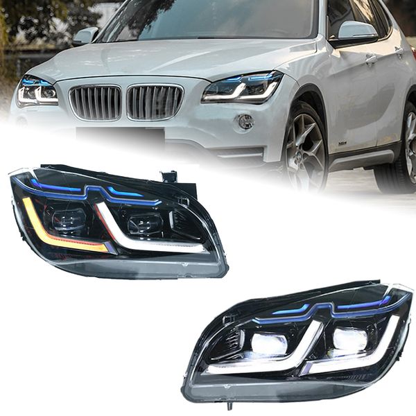 Conjunto de farol para bmw e84 x1 2011-20 15 estilo competição drl lente bifocal giro dinâmico luzes principais dianteiras