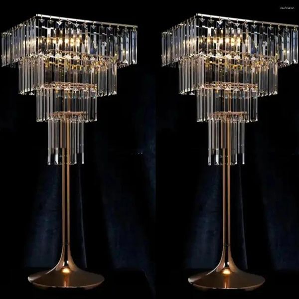 Titulares de vela mudando ouro e prata quadrado acrílico cristal árvore candelabro sem luz led mesa de casamento peça central flor estrada leva