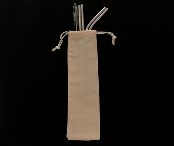 Combinazione di sacchetti personalizzati per imballaggio 41 set di cannucce riutilizzabili in acciaio inossidabile Set di cannucce in metallo con spazzola per la pulizia8794496