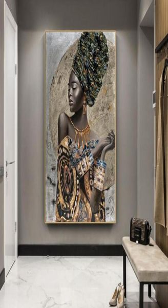 Pintura quadrada completa de diamantes africanos imagens de mulheres negras para bordado redondo mosaico de diamantes adesivos de parede de meninas africanas decor98056876060