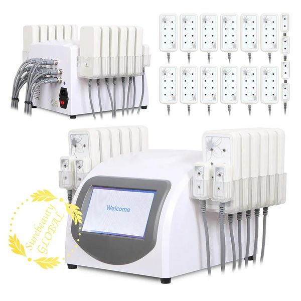 Maschine Tragbare 650-nm-Fettentfernungspads Laser-Körperkonturierungsmaschine mit 16 Pads 650-nm-Dioden-Lipo-Laser-Fettverbrennungs-Körperschlankheitsmaschine