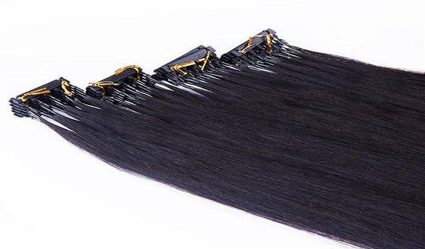 Pacotes de cabelo humano peruano pré-ligado extensões de cabelo loop micro anel 6d ponta cabelo produtos de segunda geração natural preto marrom b1445827