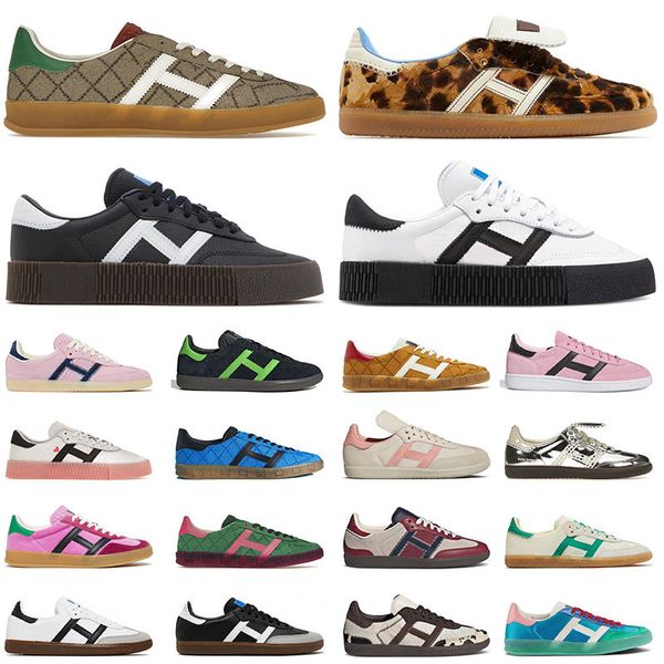 Scarpe firmate Samb Rose con plateau Uomo Donna Wales Bonner Bianco Nero Leopardo Argento metallizzato Verde Rosa Vegan Blue Bird Scarpe da ginnastica sportive