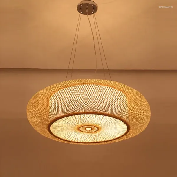 Pendelleuchten, moderne Bambus-LED-Leuchten für Wohnzimmer, chinesischer Stil, hängende Lichtabdeckung, Schlafzimmer, Küche, Heimdekoration