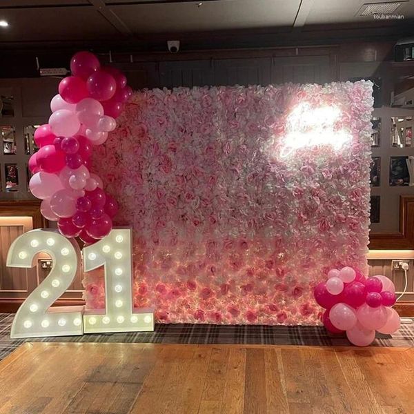Dekorative Blumen, 8 Stück, Blumenwandpaneele, 1,2 x 1,6 m, künstlicher Hintergrund, Simulation von Rosenwänden, Hochzeit, Geburtstag, Party-Dekoration