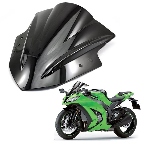 Para-brisa para motocicleta, preto transparente, bolha dupla, abs, para kawasaki ninja 300 ex300 abs 2013-2018