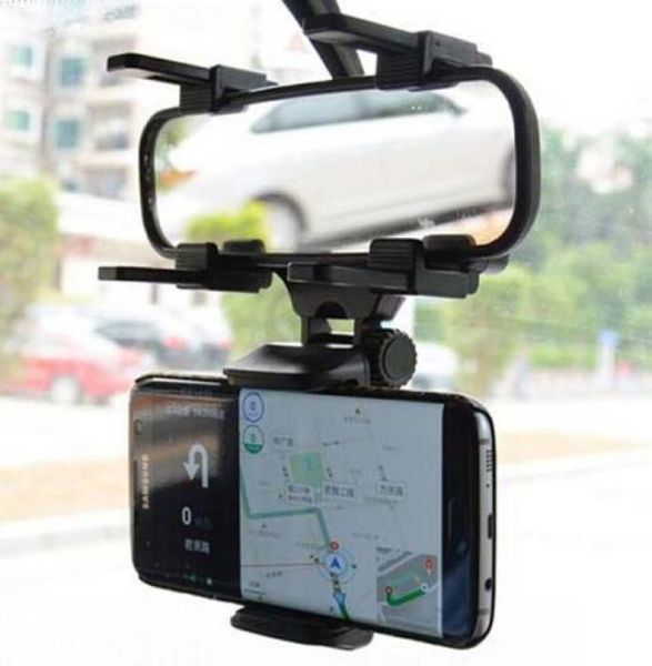 Per Iphone 7 Supporto per auto Supporto per auto Supporto per specchietto retrovisore universale Supporto per cellulare GPS Supporto per culla Specchio per camion automatico con Retai9951194