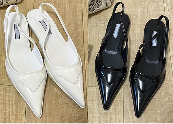 Женские универсальные сандалии с треугольными чашками и остроконечным носком, новые дизайнерские удобные и модные прогулочные туфли на каблуке-котенке EU35-39 с коробкой