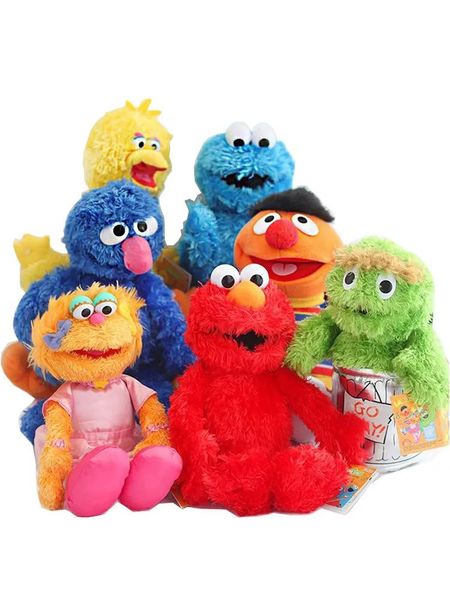 Puppen Plüschpuppen Sesamstraße Handpuppe Plüschpuppe Elmo Monster Großer Vogel Oscar Zoe Stofftier Kinder Pädagogisch Cosplay Requisiten Gif