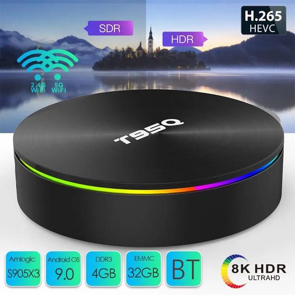 Box T95Q TV-Box mit S905X3 4 GB 32 GB Android 8.1 4k unterstützt 5.0 G AC Wifi Set-Top-Receiver