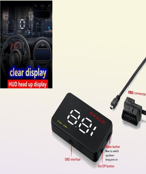 A1000 Автомобильный HUD Дисплей OBD 2 II EU OBD Система предупреждения о превышении скорости Проектор на лобовое стекло Автоматическая электронная сигнализация напряжения9962418