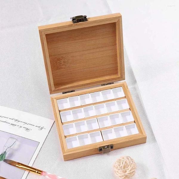 Kit per nail art Accessori per 24 griglie Colla Scatola vuota Serratura Fibbia Forniture per la progettazione Custodie per tavolozze in legno Strumenti