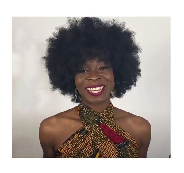 Frauenfrisur weiches malaysisches Haar Afro-Afroamerikaner kurze verworrene lockige Simulation menschliches Haar lockige schwarze Perücke1505715
