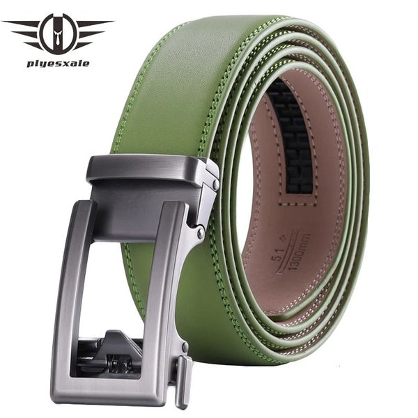 Marrom café preto grama verde cinto masculino automático catraca fivela marca de luxo couro genuíno ceinture homme b64 240103