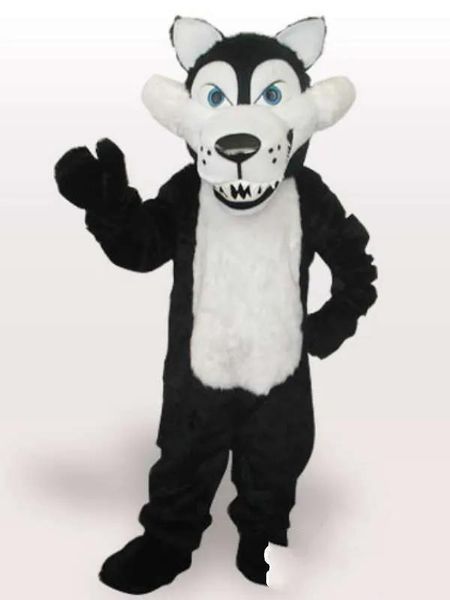 Trajes personalizados fantasia de mascote lobo preto barriga branca tamanho adulto fantasia fantasia de carnaval grátis