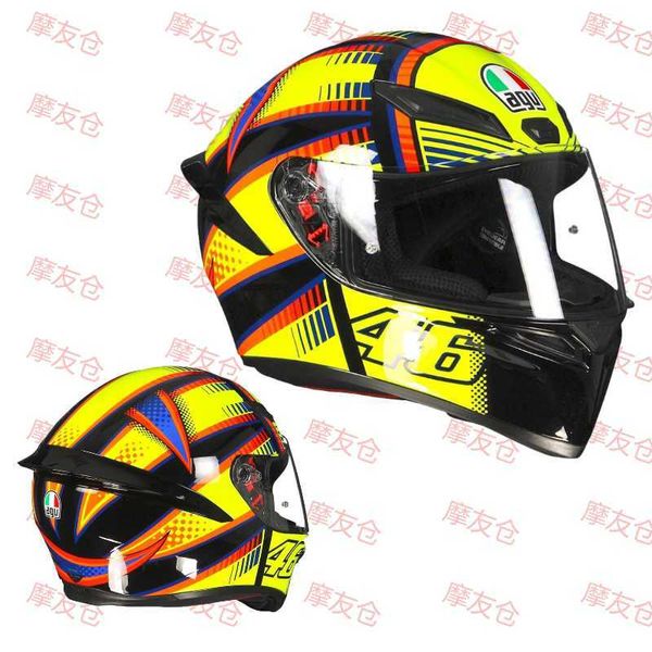 Capacetes Moto AGV Motocicleta Design Segurança Conforto Agv K1 Motocicleta Anti Nevoeiro Completo Masculino e Feminino Corrida Geral Capacete Primavera 528C