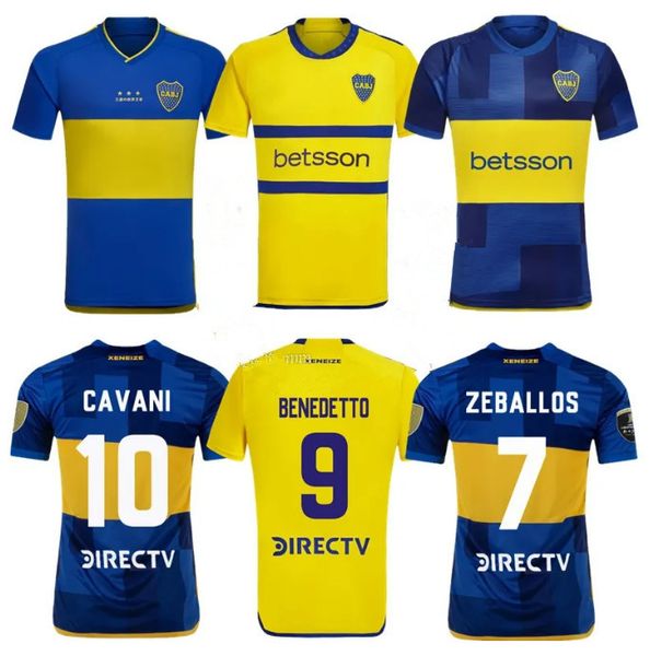 2023 24 Boca Juniors Maglie da calcio Cavani Varela Zeballos Villa 23 24 Cabj Camisa de Futebol Shirt da calcio uomini Kit Kit Maradona Roman S-4xl