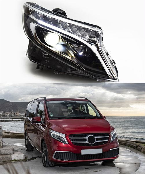 Testa Della Lampada per Benz W447 Vito LED Daytime Running Faro 2013-2019 Indicatori di direzione Luce Abbagliante Accessori Auto