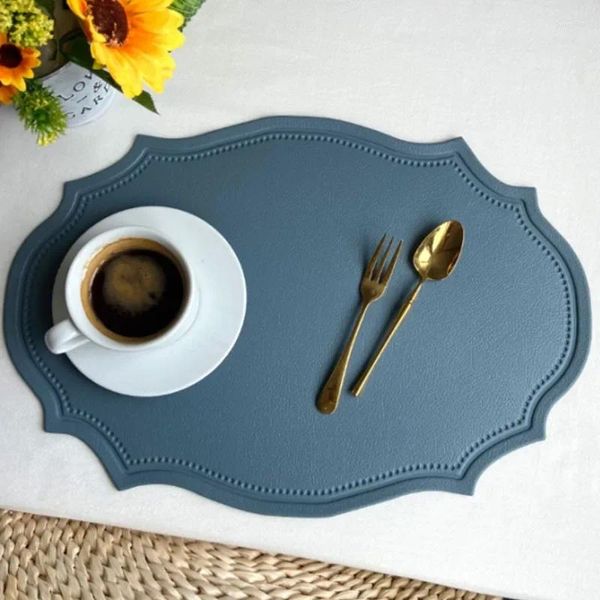 Tischsets Retro Licht Luxus Leder Matte Home Küche Dekoration Romantische Western Lebensmittel Wärmedämmung Schüssel Pat Tasse