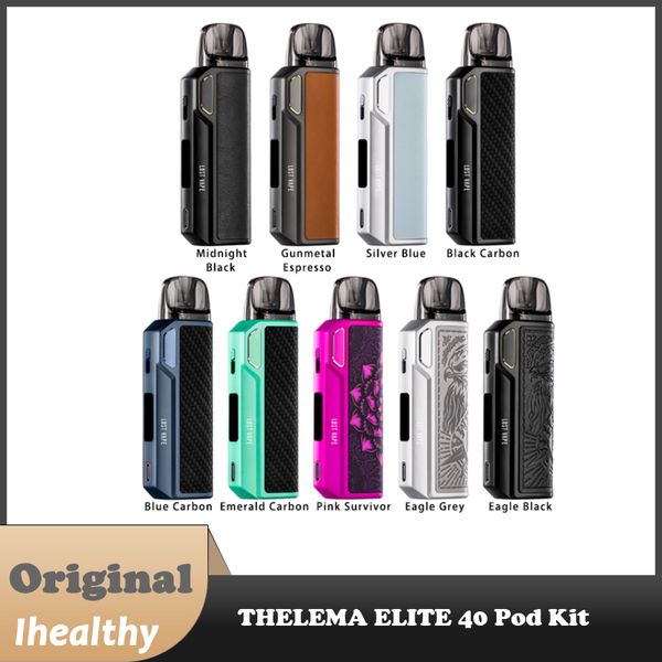 Kit Vape Thelema Elite 40 perdido com capacidade de cápsula de 3ml Bateria embutida de 1400mAh Adequado para cartucho E-Plus RBA / Cartucho Ursa sistema de enchimento lateral fácil