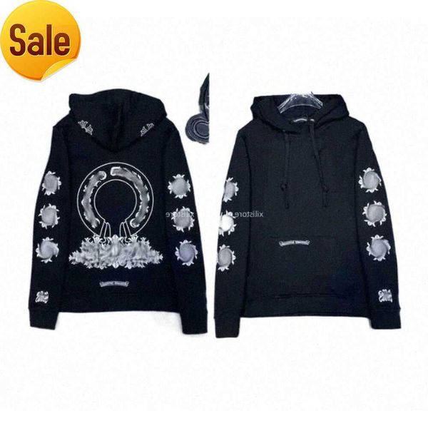 Mens Mens Hoodies Moletons Moletons Mens Cromo Inverno Coração Hoodie Ch Manga Longa Casaco Solto Com Capuz Homens Mulher Hip Hop Chromees Corações Jack M837