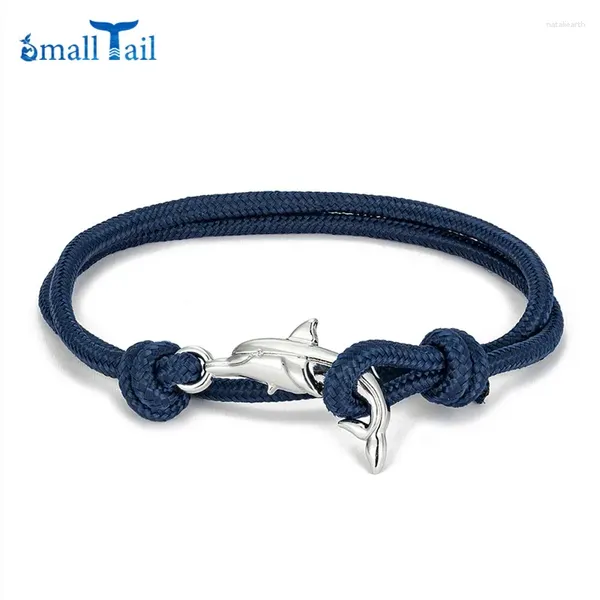 Braccialetti con ciondoli Corda multistrato stile oceano Bracciale con delfino carino Uomo Donna Amanti Polsino da spiaggia Gioielli regolabili Homme