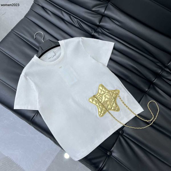 Дизайнерская женская футболка модный бренд футболка летние топы джемпер на груди логотип женская майка со звездой короткий пуловер Январь 03