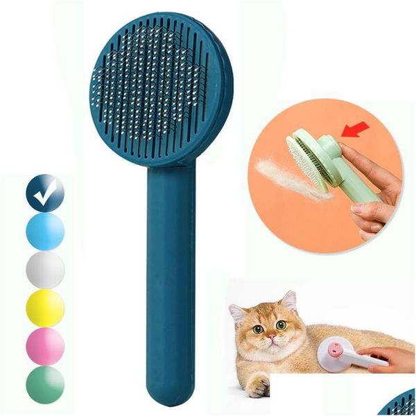 Cão Grooming Cat Brush Pet para gatos remover pêlos animais de estimação remoção pente filhote de cachorro gatinho acessórios entrega gota casa jardim suprimentos dhgsi