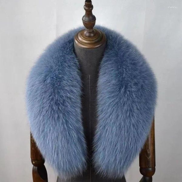 Sciarpe Collo di pelliccia super grande per donna Uomo Sciarpa naturale nera Donna Collo invernale Caldo Cappotto di pelliccia 80-120 cm