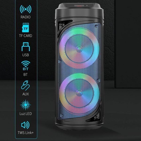 Fones de ouvido tws bluetooth subwoofer portátil ao ar livre de alta potência bluetooth alto-falante sem fio lanterna soundbox quadrado k canção boombox tf u disco