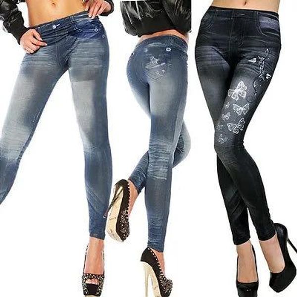 Jeans Hot New Sexy Mulheres Jean Skinny Jeggings Stretchy Slim Leggings Moda Calças Skinny