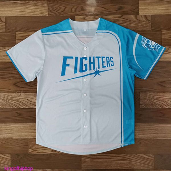 Roupas da moda Roupas esportivas Tops Rock Hip hop Camisetas NPB Terno de beisebol diário Japonês Ham Fighter Team Fãs comemorativos Novo kit de treinamento de cardigã