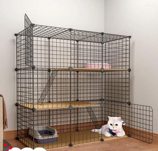 Portadores de gatos estrutura sólida gaiola grande espaço casa villa bebê ninho reforço estável fivela pet pode colocar maca bacia fácil de