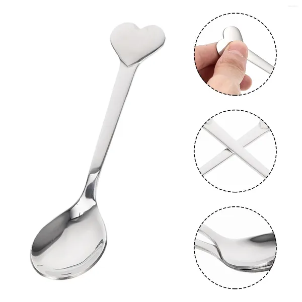 Kaşık Paslanmaz Çelik Love Fork For Repineable Tatlı Kaşık Taşınabilir Kek Evi Uygun Kahve Mini Scoop