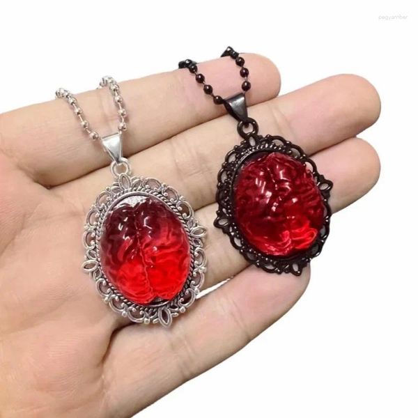 Ожерелья с подвесками в готическом стиле, кроваво-красное сердце, рельефное ожерелье, модные языческие украшения для колдовства, аксессуары для Хэллоуина, подарок для вечеринки
