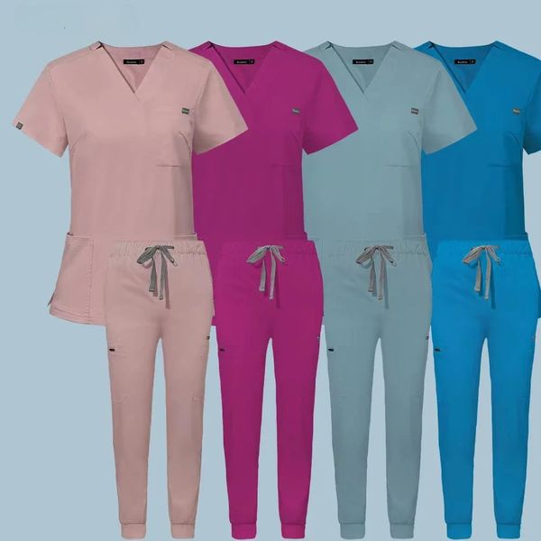 Atacado uniforme de sala de operação esfrega hospital conjunto de trabalho suprimentos enfermeira terno de cirurgia dentária workwear 240102