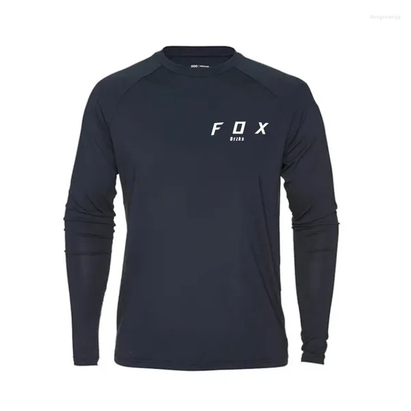 Homens Camisetas Foxbrzks Vendendo Proteção Solar Esportes Segunda Pele Running T-shirt Fitness Mangas Compridas Camisa de Compressão