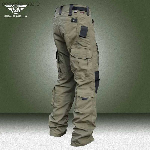 Calças masculinas calças táticas de carga homens intruso militar multi-bolso swat combate calças masculino ao ar livre resistente ao desgaste serviço secreto pant q240104