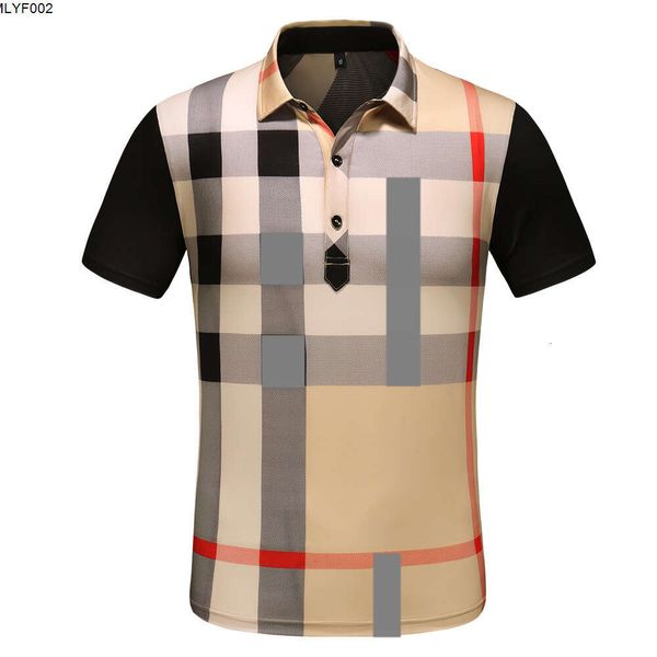 Polo da uomo di design Camicia scozzese con risvolto Manica corta Casual 100% cotone Polo semplice da lavoro di marca