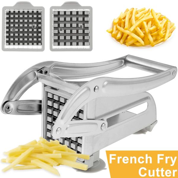 Macchina per tagliare le patate Multifunzione in acciaio inossidabile Tagliaverdure manuale Utensile per cetrioli Frutta e verdura 240104