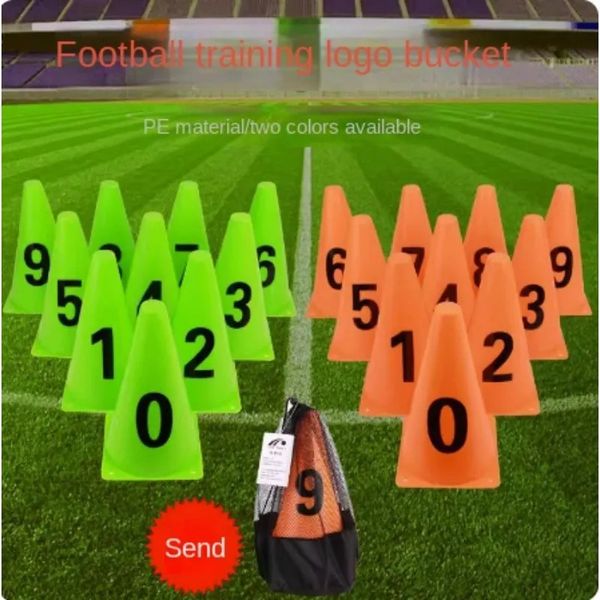 Barril de sinal digital de 23 cm para treinamento de futebol triângulo cone sorvete número 09 240103