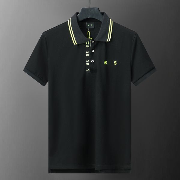 Polo da golf Uomo Estate Stritching Pantaloncini da uomo Manica Polo Abbigliamento da lavoro Maglietta da uomo di lusso Polo di marca Lettere sul petto Ricamo Taglia M-XXXL