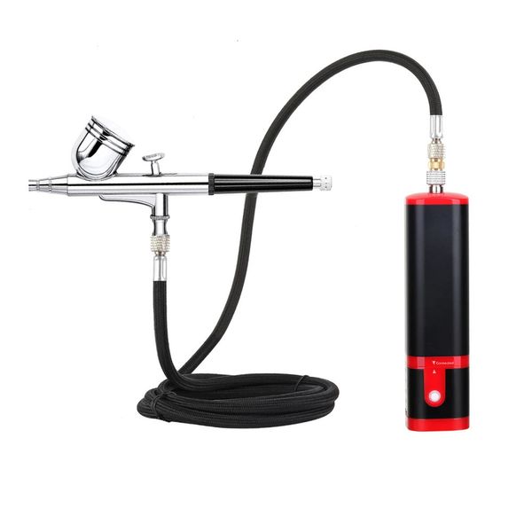 Protable Airbrush Hydrating USB mit Kompressor Nano Spritzpistole 0,3 mm Düse Nagel Maniküre Design Tattoo Kuchen Nebel Nebel Sprayer 240103